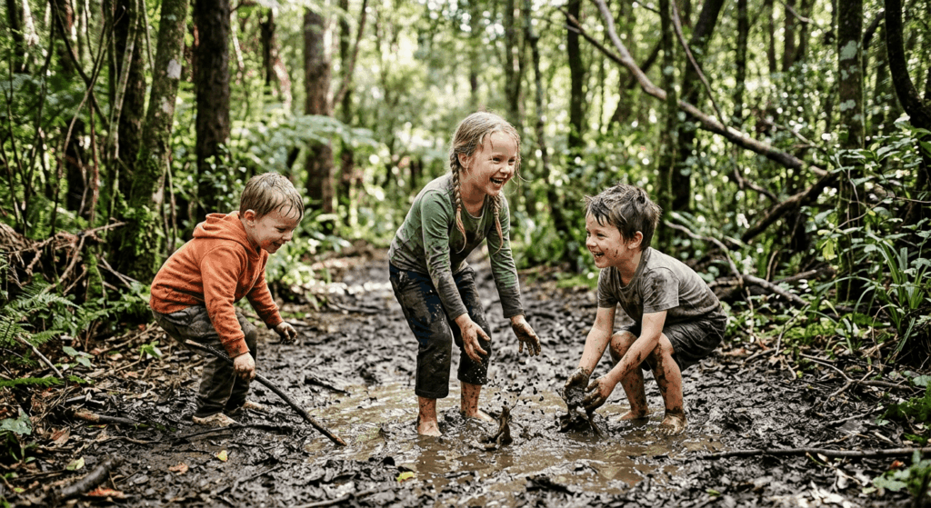Matsch statt Bildschirm Warum freies Spielen im Wald die kindliche Psyche stärkt (2026)